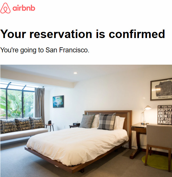Airbnb transactional email